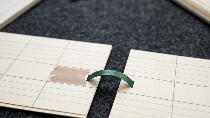 Two ruled cards with one highlighted cell and one empty cell linked by a ribbon.