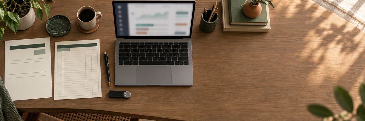 Tax form and crypto transaction records laid out for comparison.