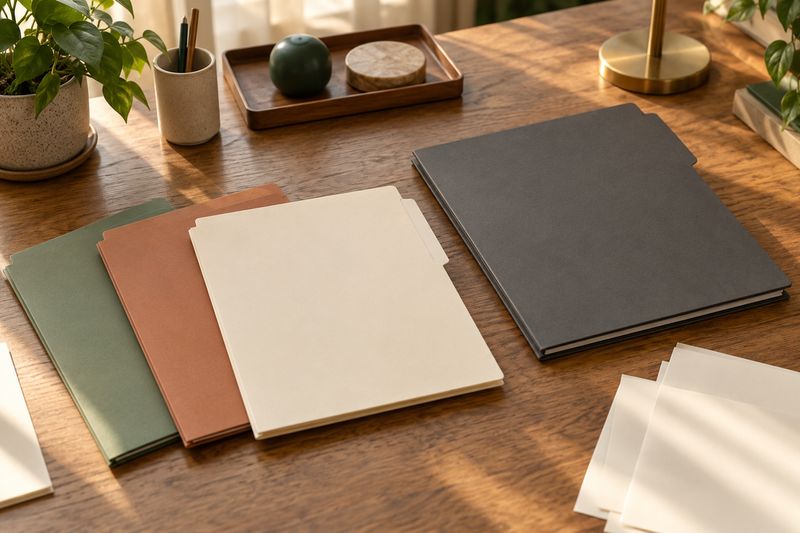 State return folders arranged beside federal tax records.