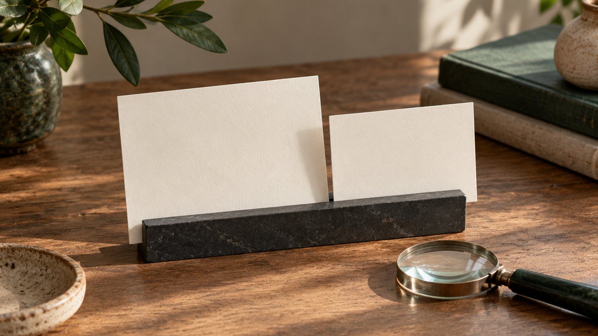 Separate blank domain records beside a divider and magnifying lens.