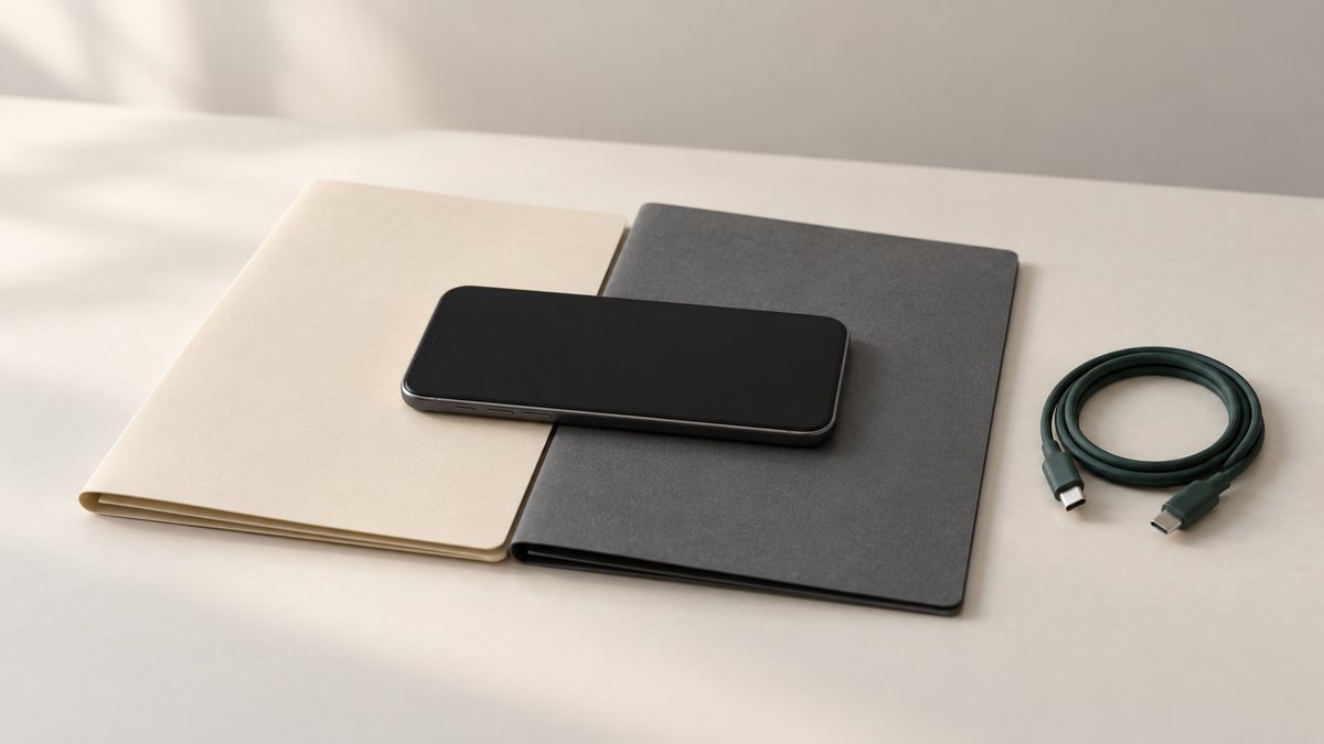 A blank phone spanning two different account folders.